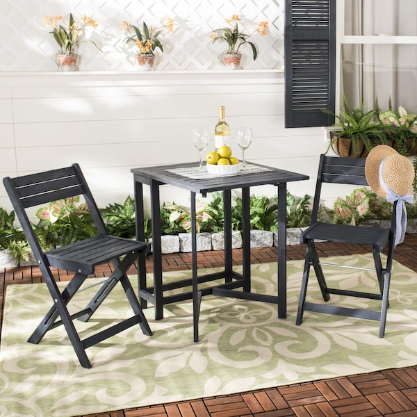 Safavieh Gallo Balcony Bistro Set, Dark Slate Gray - PAT6751B