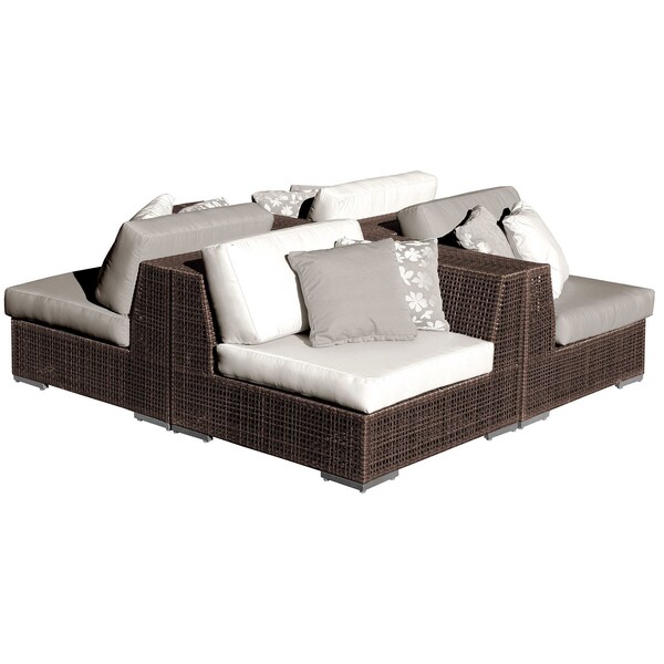 Hospitality Rattan Patio Soho 4-Piece Modular Seating Set - 903-1321-JBP-4PS
