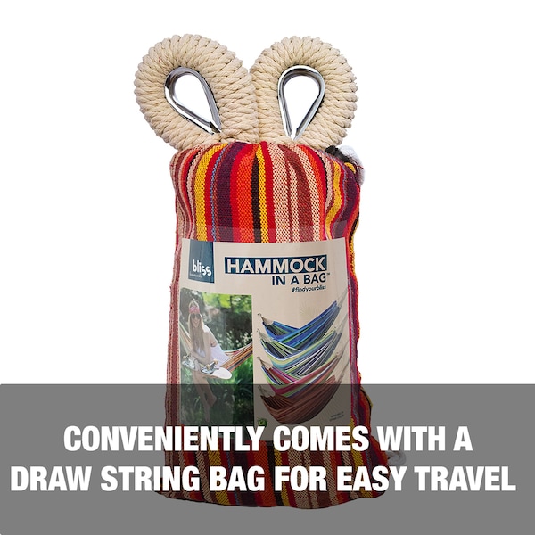 Snow Joe Bliss Hammocks Hammock in a Bag w Rope loops  Hanging Hardware - BH-400-TA