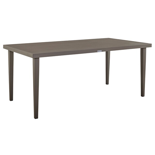 Armen Living Silvana 7 Piece Gray Aluminum Outdoor Dining Set with Gray Fabric - 840254332942