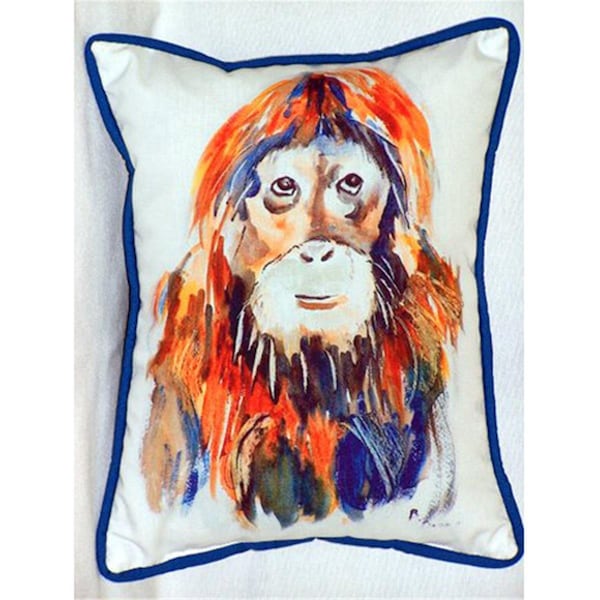 Betsy Drake Orangutang Large Indoor-Outdoor Pillow 16 in. x 20 in. - HJ099
