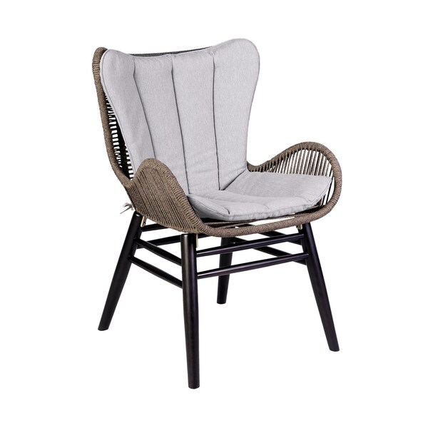 Armen Living Sydney and Fanny 5 Piece Outdoor Patio Dining Set in Dark Eucalyptus Wood - 840254335950