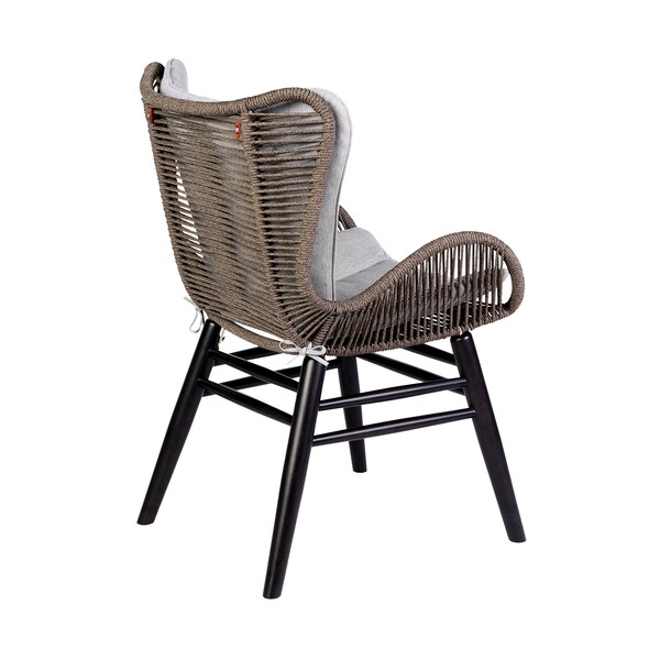 Armen Living Sydney and Fanny 5 Piece Outdoor Patio Dining Set in Dark Eucalyptus Wood - 840254335950