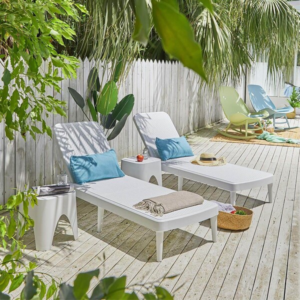 Lagoon Tahiti Resin Rattan Style Chaise Lounge - 7030W8-SSLGS