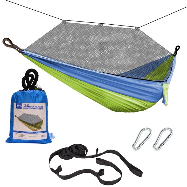 Snow Joe Bliss Hammocks Hammock in a Bag w Mosquito Net  Adjustable Tree Straps - BH-406XLS-N-MM