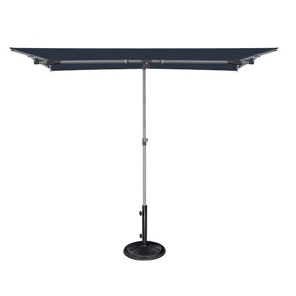 Capri Capri SSBU-5X7RT5T-P030 5 x 7 ft. Rectangular Contemporary Umbrella; Platinum & Navy - SSBU-5X7RT5T-P030