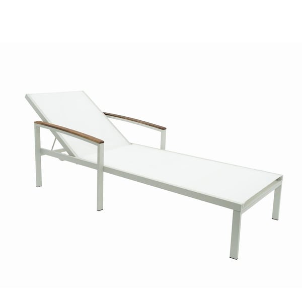 Carolina Braylee Reclining Chaise Lounge, Natural White - CO7825-WHT