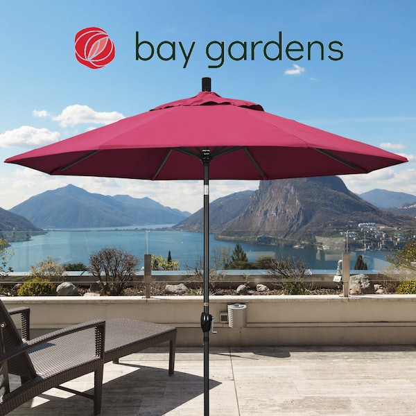 California Umbrella Patio Umbrella, Octagon, 101" H, Sunbrella Fabric, Hot Pink - 194061034934