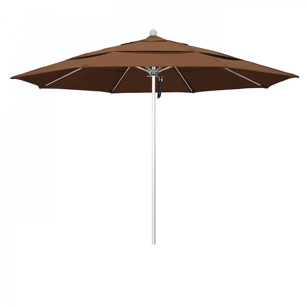 California Umbrella Patio Umbrella, Octagon, 107" H, Sunbrella Fabric, Teak - 194061000335