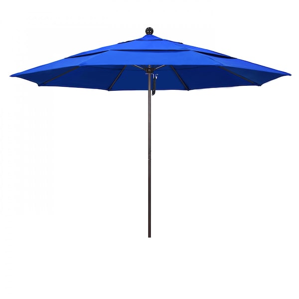California Umbrella Patio Umbrella, Octagon, 107" H, Sunbrella Fabric, Pacific Blue - 194061000908