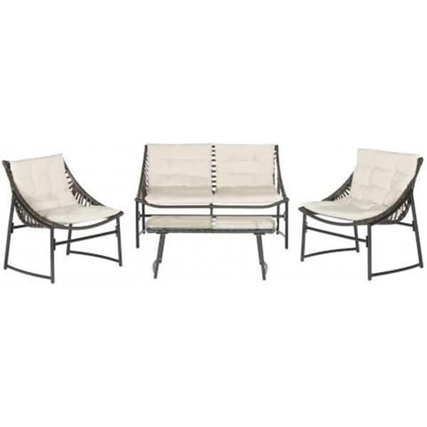 Safavieh Berkane Outdoor Set; Brown & Beige, 4PK - PAT2009C