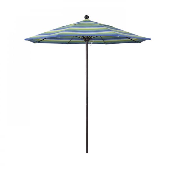California Umbrella Patio Umbrella, Octagon, 96" H, Sunbrella Fabric, Seville Seaside - 194061003978