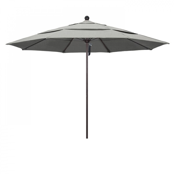 California Umbrella Patio Umbrella, Octagon, 107" H, Sunbrella Fabric, Granite - 194061000915