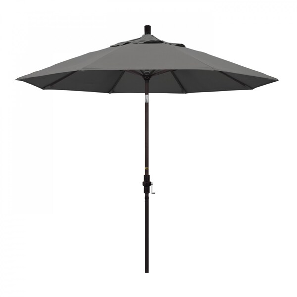 California Umbrella Patio Umbrella, Octagon, 102.38" H, Sunbrella Fabric, Charcoal - 194061017067