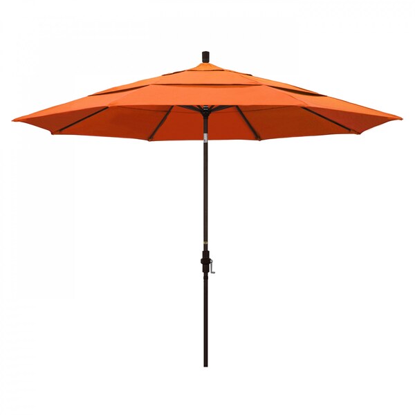 California Umbrella Patio Umbrella, Octagon, 110.5" H, Sunbrella Fabric, Tangerine - 194061013663
