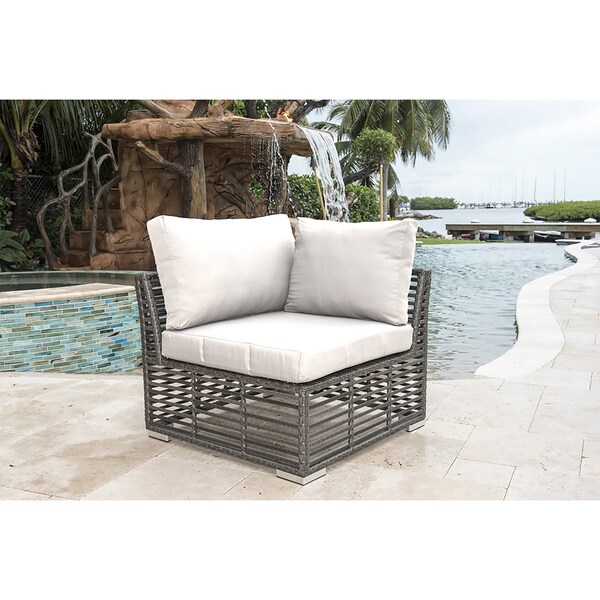 Panama Jack Outdoor Panama Jack Graphite Modular Corner Unit with Cushions - PJO-1601-GRY-C