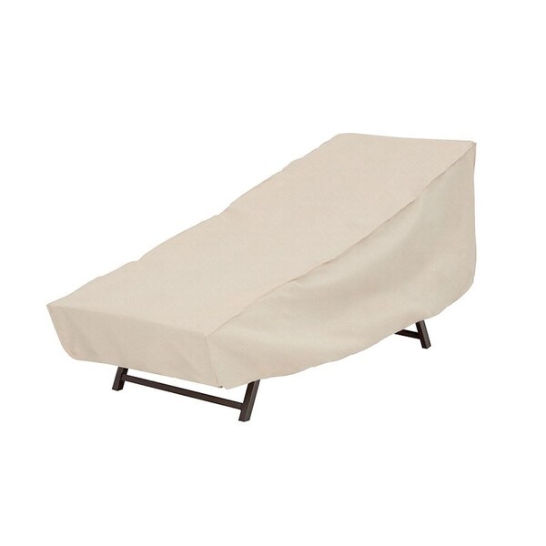 Mr. Bar-B-Q Chaise Lounger Cover, 28 in L, 30 in W, 76 in H, Elastic, Taupe - 07835BBGD
