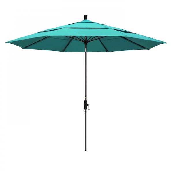California Umbrella Patio Umbrella, Octagon, 109.5" H, Sunbrella Fabric, Aruba - 194061020692