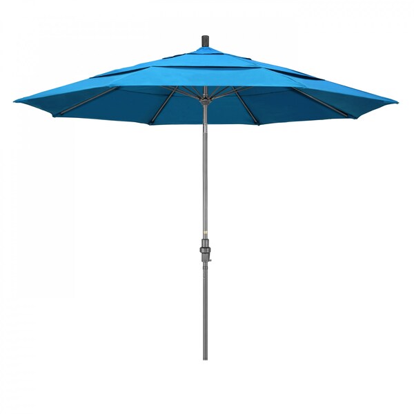 California Umbrella Patio Umbrella, Octagon, 109.5" H, Sunbrella Fabric, Canvas Cyan - 194061020074