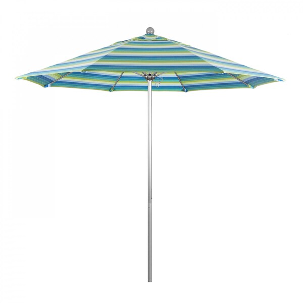 California Umbrella Patio Umbrella, Octagon, 103" H, Sunbrella Fabric, Seville Seaside - 194061005699