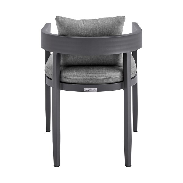 Armen Living Argiope Outdoor Patio Dining Chairs in Aluminum with Gray Cushions - Set of 2 - 840254332997