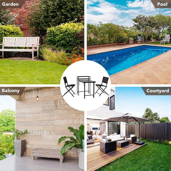 Chery Industrial 6 Pieces Folding Patio Dining Set, Outdoor Dining Sets, Garden Patio Furniture Set - AOTOFPBS00001
