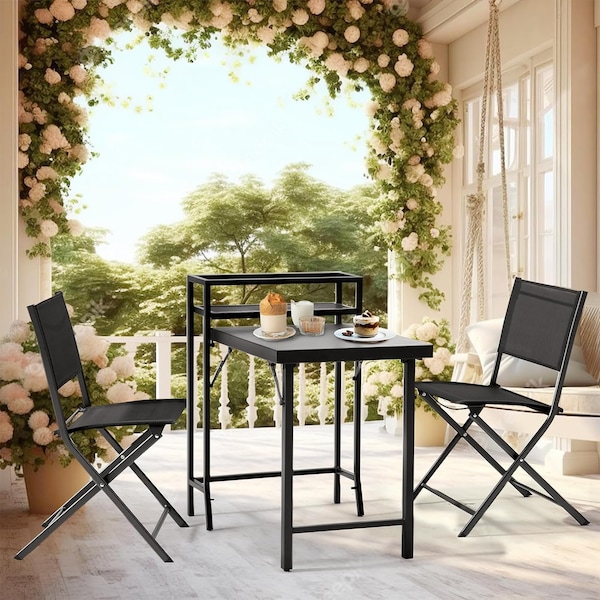 Chery Industrial 6 Pieces Folding Patio Dining Set, Outdoor Dining Sets, Garden Patio Furniture Set - AOTOFPBS00001