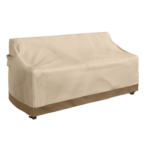 Pure Garden Outdoor Couch Cover - 76x33in Heavy-Duty 600D Polyester Canvas with UV 50+ and Waterproof Backing - 50-LG1305