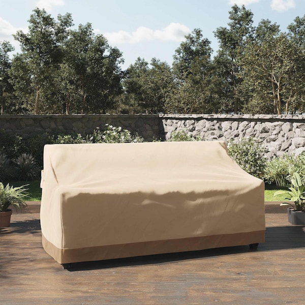 Pure Garden Outdoor Couch Cover - 76x33in Heavy-Duty 600D Polyester Canvas with UV 50+ and Waterproof Backing - 50-LG1305