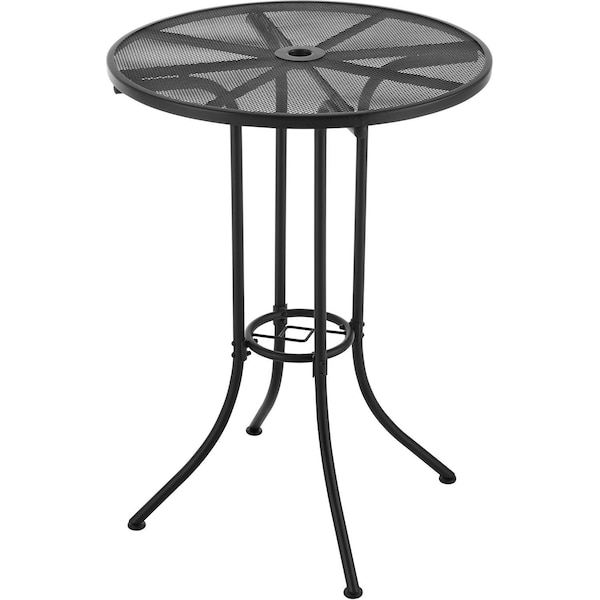 Global Industrial Interion 30 Round Outdoor Bar Table, Steel Mesh, Black - 262087