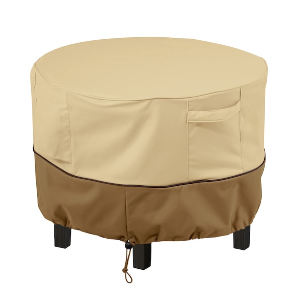 Classic Accessories Veranda Beige Patio Round Ottoman Cover, 22 in Dia x 23 in H - 55-999-361501-00
