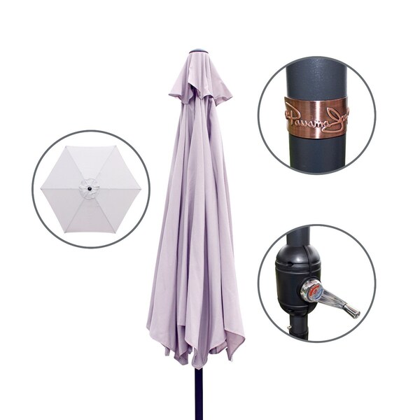 Panama Jack Outdoor Panama Jack Grey 9 Ft Alum Patio Umbrella W/Crank - PJO-6001-GREY