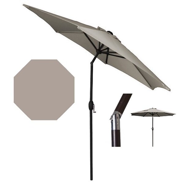 Panama Jack Outdoor Panama Jack Grey 9 Ft Alum Patio Umbrella W/Crank - PJO-6001-GREY