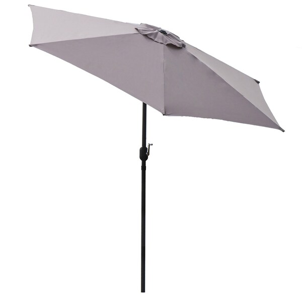 Panama Jack Outdoor Panama Jack Grey 9 Ft Alum Patio Umbrella W/Crank - PJO-6001-GREY
