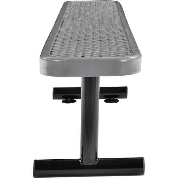 Global Industrial 6'L Flat Outdoor Bench, Expanded Metal, Gray - 277156GY