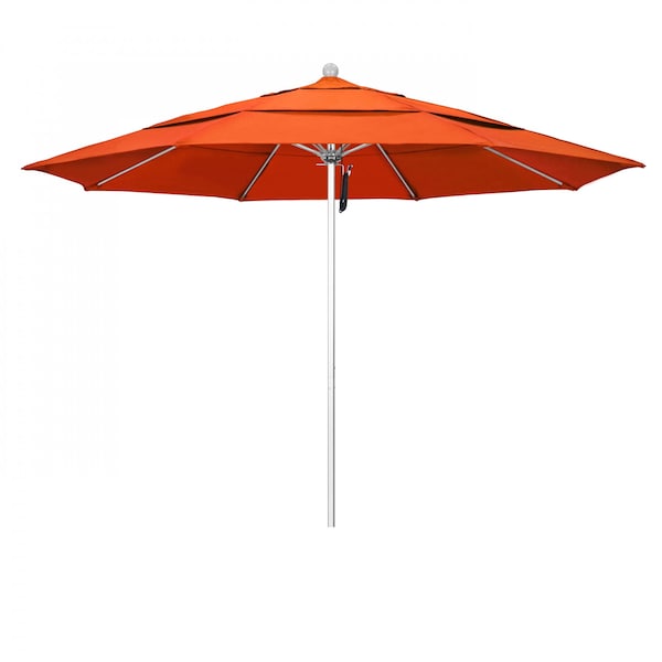 California Umbrella Patio Umbrella, Octagon, 107" H, Sunbrella Fabric, Melon - 194061000182
