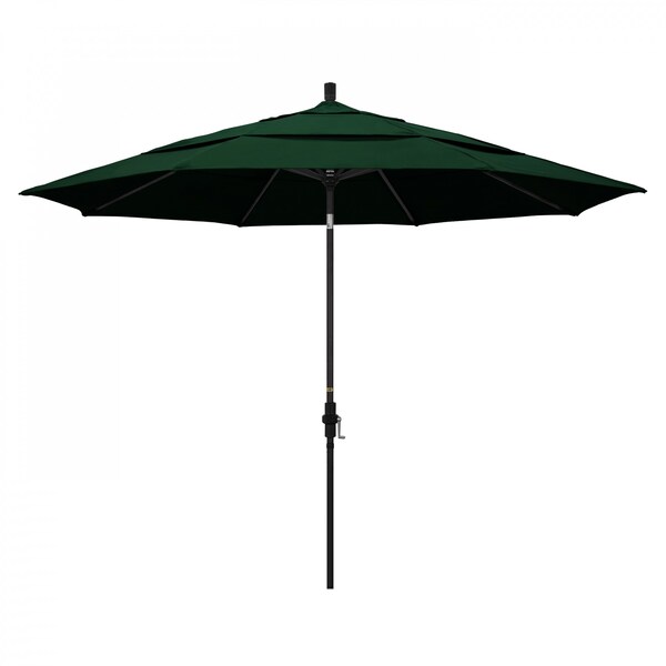 California Umbrella Patio Umbrella, Octagon, 110.5" H, Sunbrella Fabric, Forest Green - 194061015490