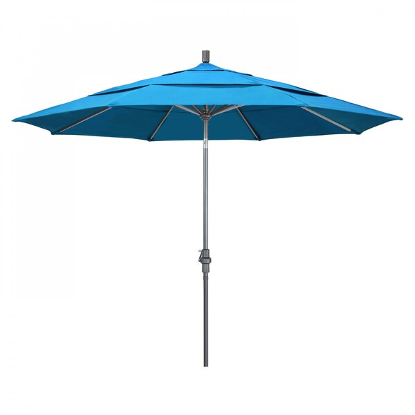 California Umbrella Patio Umbrella, Octagon, 110.5" H, Sunbrella Fabric, Canvas Cyan - 194061013113