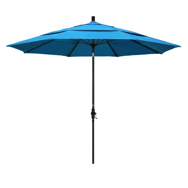 California Umbrella Patio Umbrella, Octagon, 109.5" H, Sunbrella Fabric, Canvas Cyan - 194061022597