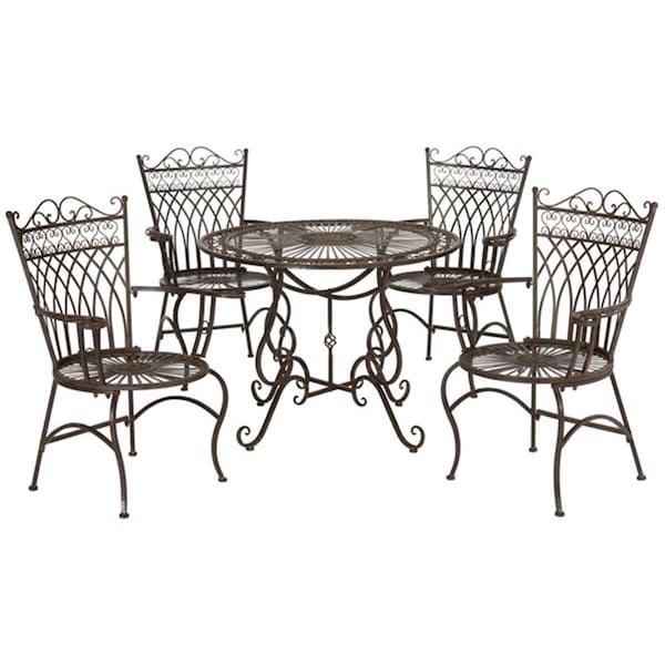 Safavieh Thessaly 5 Piece Set Chair- Rustic Brown - PAT5003B