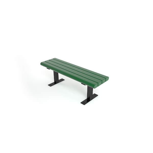 Frog Furnishings Green 4' Creedside Bench Surface Mount w/ Black Frame - PB 4GRECRK
