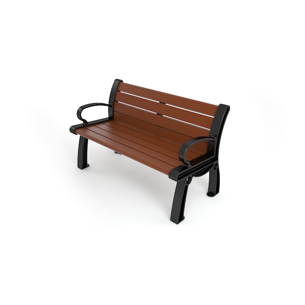 Frog Furnishings Brown 4' Heritage Bench with Black Frame - PB 4BROBFHER