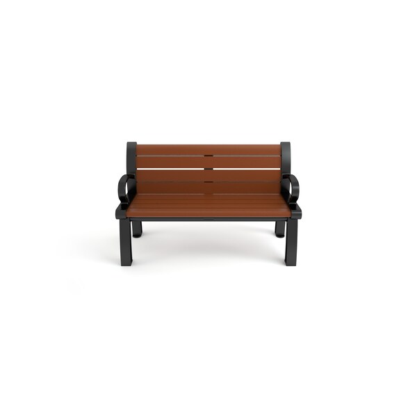 Frog Furnishings Brown 4' Heritage Bench with Black Frame - PB 4BROBFHER