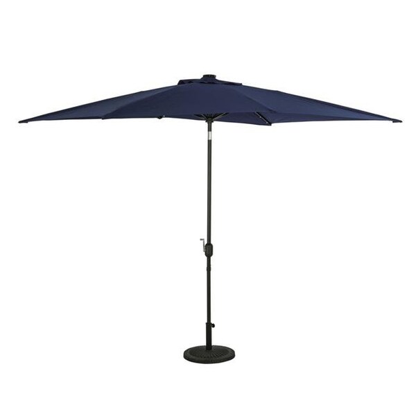 Blue Wave Blue Wave NU6865 6.5 x 10 ft. Nassau Rectangular Market Umbrella with LED Bulb Lights; Navy Blue - Breez-Tex - NU6865