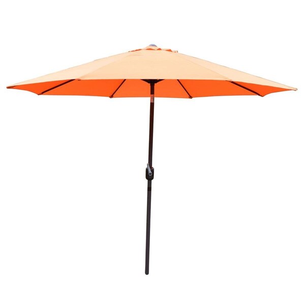 Bbq Innovations 9 ft. Metal Framed Umbrella with Crank & Tilt System - Orange Top & Brown Pole - BB3116820