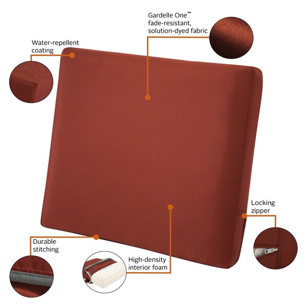 Classic Accessories Ravenna Back Cushion, Spice, 23"x20"x4" - 62-025-SPICE-EC