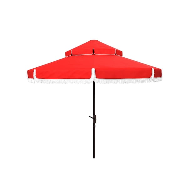 Safavieh 9 ft. Milan Double Top Umbrella, Red - PAT8208E