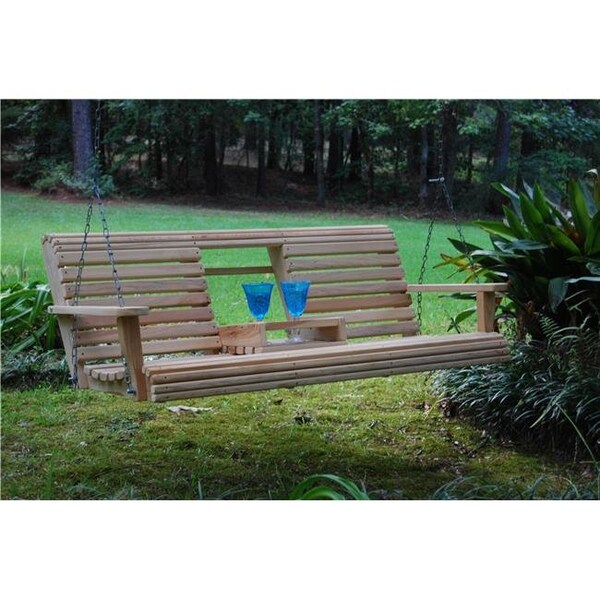 Louisiana Cypress Swings And Things Louisiana Cypress Swings CSF5  Flip Console Swing- 5 Feet - CSF5