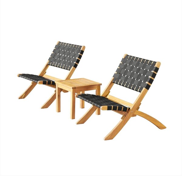 Guarderia 14 in. Barre Outdoor Bistro Set with Two Chairs & Table - 3 Piece - GU3238751