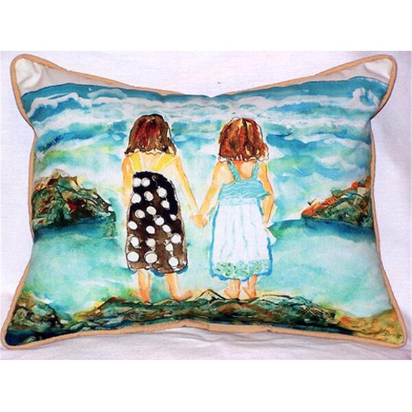 Jensendistributionservices Twins on Rocks Large Indoor-Outdoor Pillow 16 in. x 20 in. - MI48777